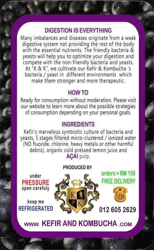 Acai Kefir — back label