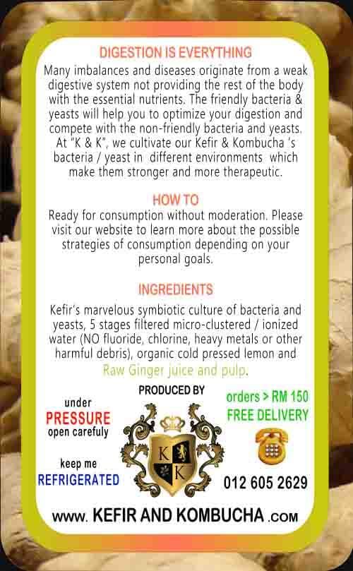 Ginger Kefir — back label