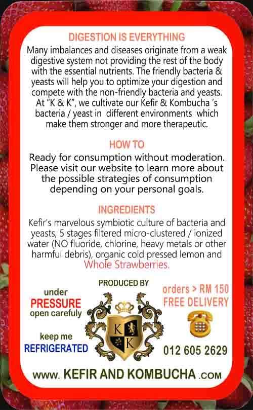 Strawberry Water Kefir — back label