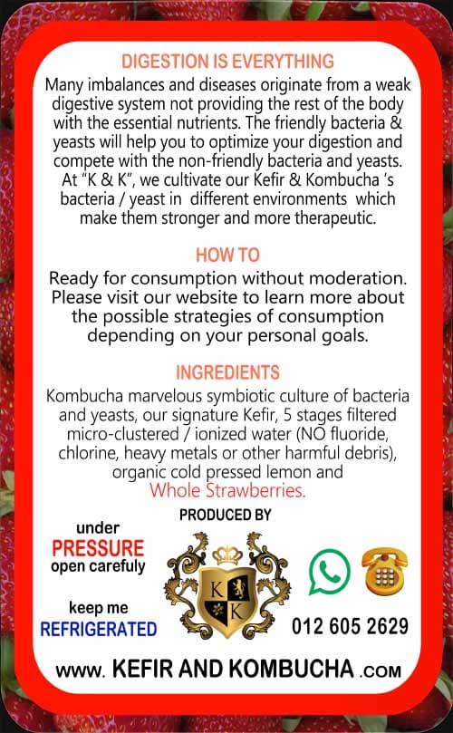 Strawberry Kombucha — back label