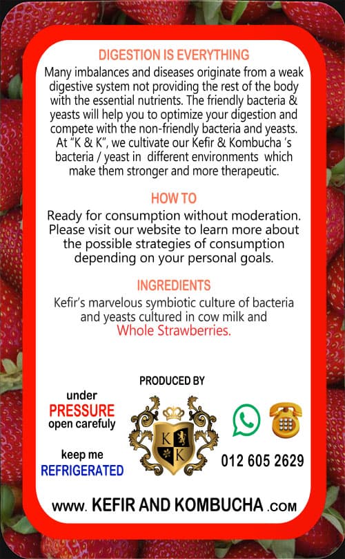 Strawberry Milk Kefir — back label
